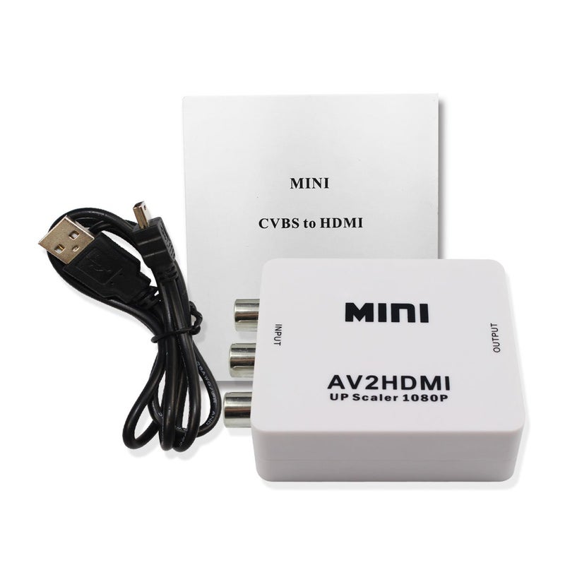HDSUNWSTD Mini Composite HD AV CVBS 3RCA to HDMI Adapter Converter Support 720P 1080PAV2HDMI Video Converter for TV, VHS VCR, DVD Records Chipsets Shown - Image 5